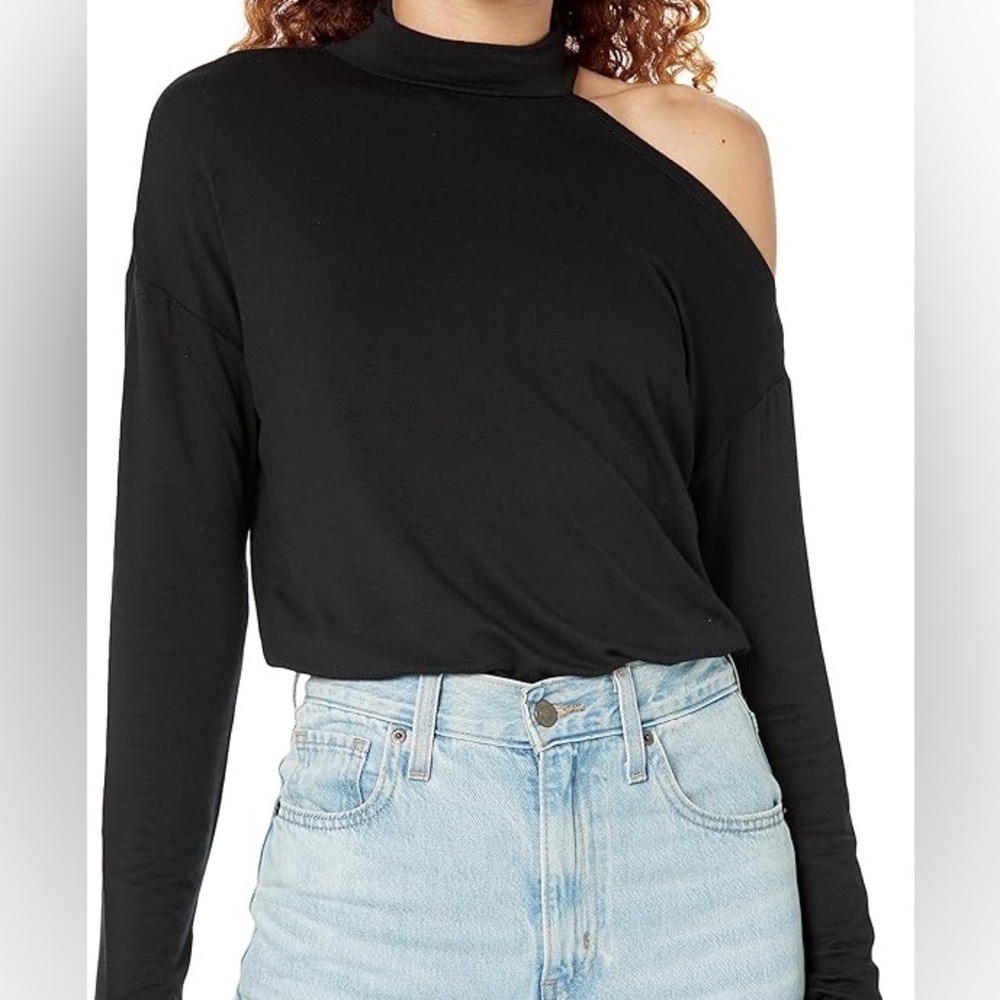 Zara black open shoulder top